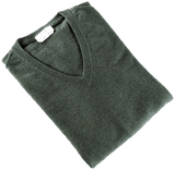 Hermes Men's Vert Chasse 100% Cashmere Classic V-Neck Sweater SzXXL