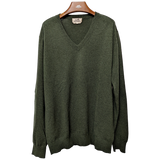 Hermes Men's Vert Chasse 100% Cashmere Classic V-Neck Sweater SzXXL