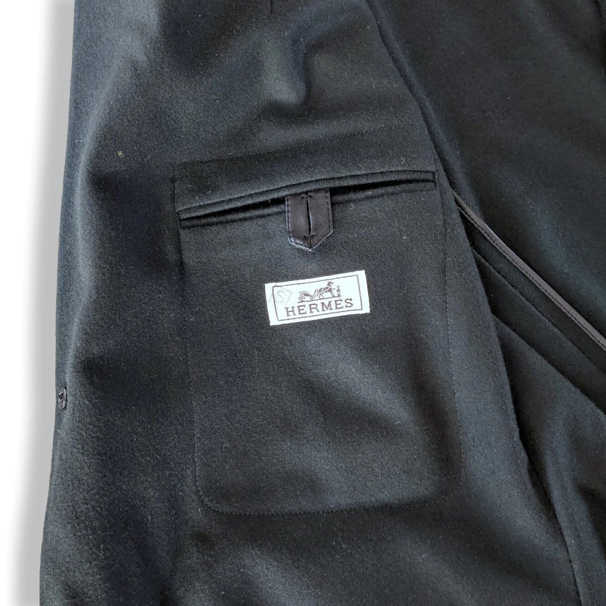 Hermes Green Chasse 100% Wool Men's Jacket with Lamskin Details Sz56, Pur Luxe! - poupishop