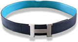 Hermes Green-Turquoise/Very Dark Blue Epsom Reversible Strap Belt 42 MM Sz 100, Used! - poupishop