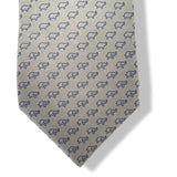 Hermes Grey Black Elephant DESSINE MOI Twill Silk Tie 9cm, New in Pochette! - poupishop