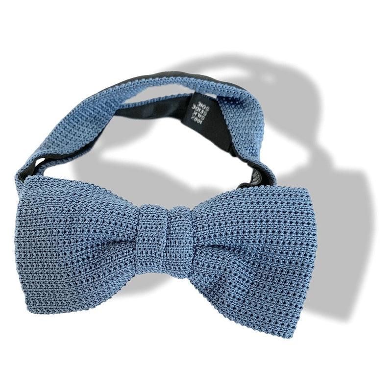 Hermes Grey-Blue Self-Tie Bow Tie Adjustable Size in Silk Mesh, New in Pochette! - poupishop
