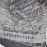 Hermes Grey Elephants 100% Cashmere Blanket Plaid GM - poupishop