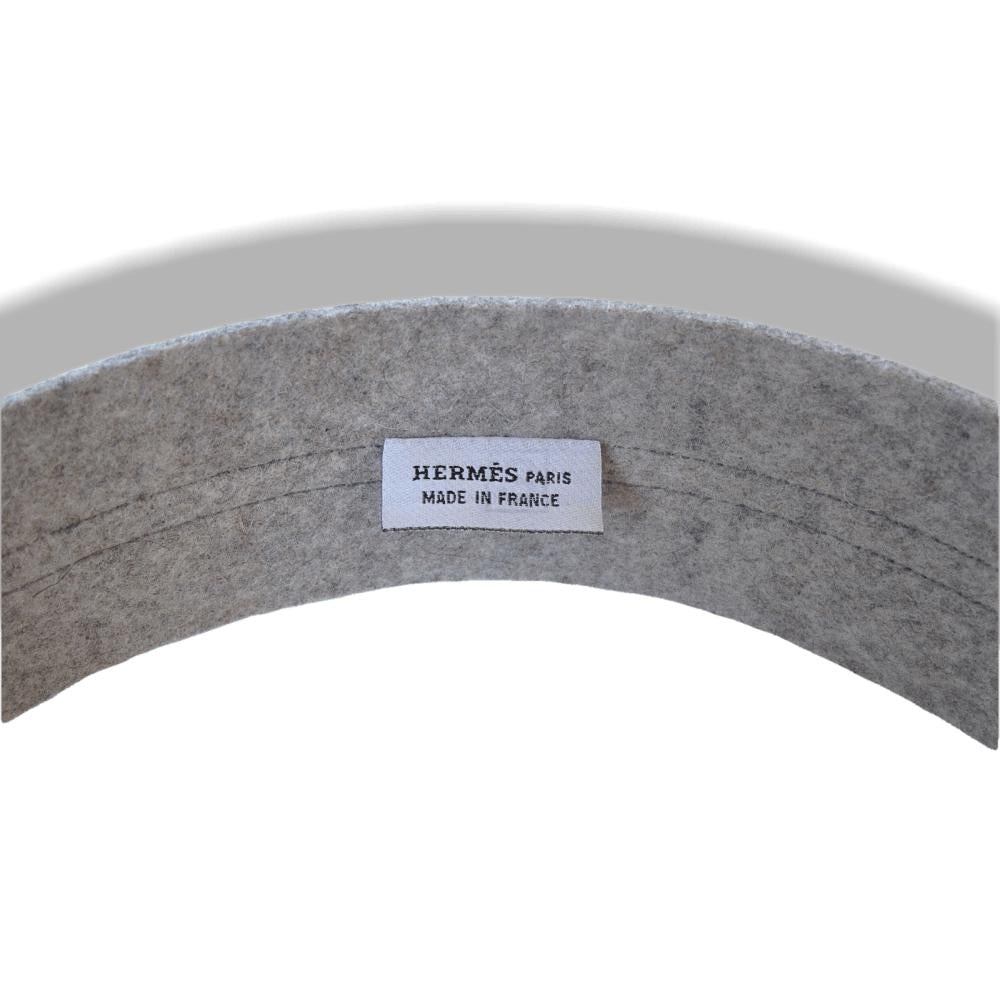 Hermes Grey Felt & Calfskin Fusion Women Belt sz85, NWT! - poupishop