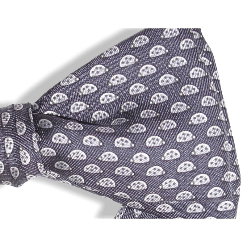 Hermes Grey Pearl Grey LADYBUGS Bow Tie Adjustable Size, New! - poupishop