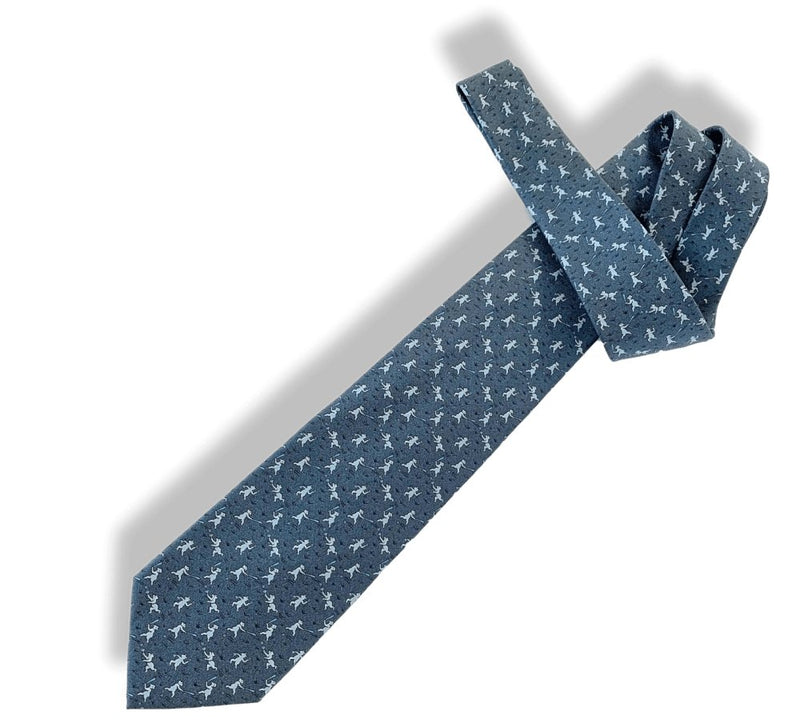 Hermes Grey Sky Azur TEDDY MAGGIO Twill Silk Tie, NWT in Pochette! - poupishop
