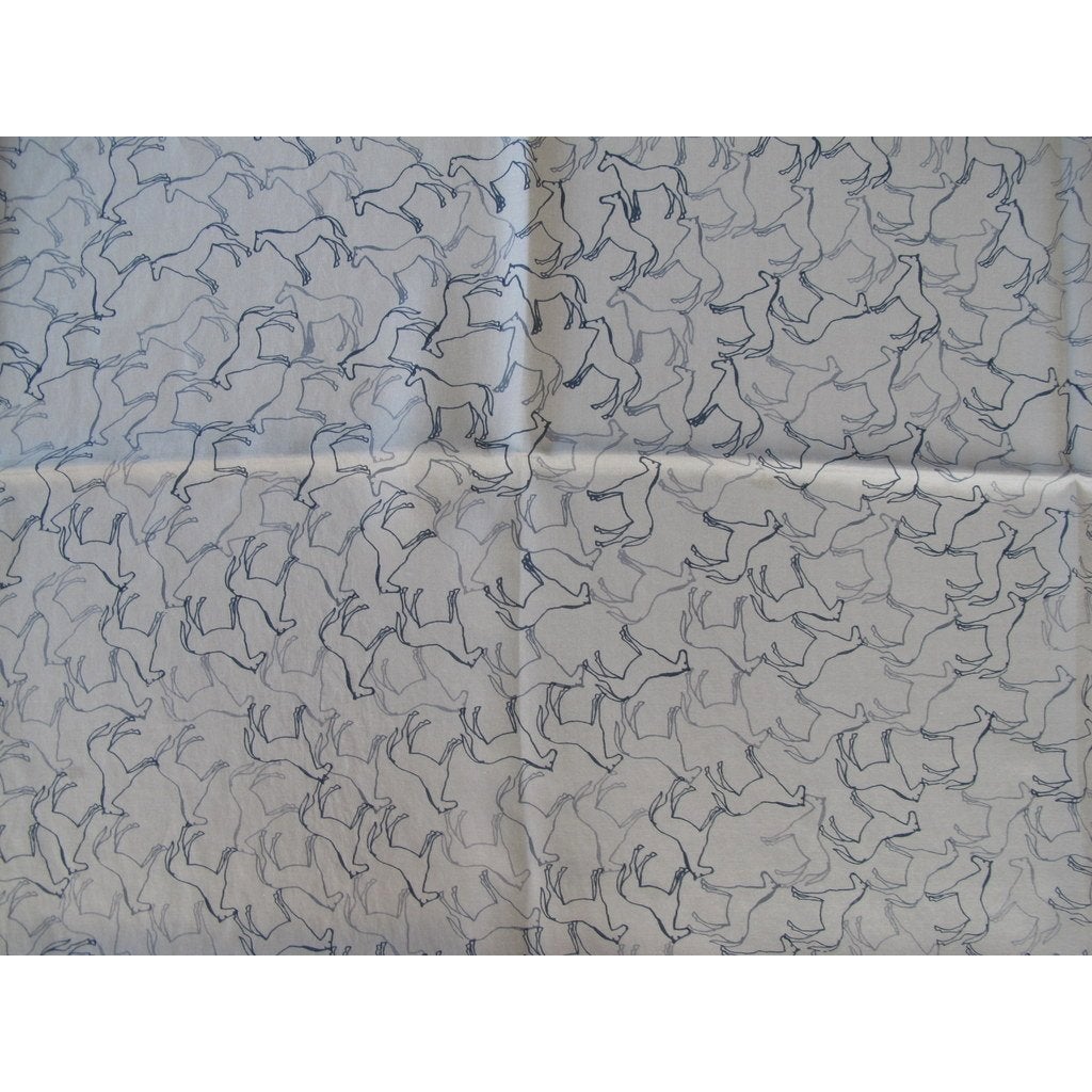 Hermes Grey Tampon Equestre Unisex Cotton/Silk Scarf 100, New! - poupishop