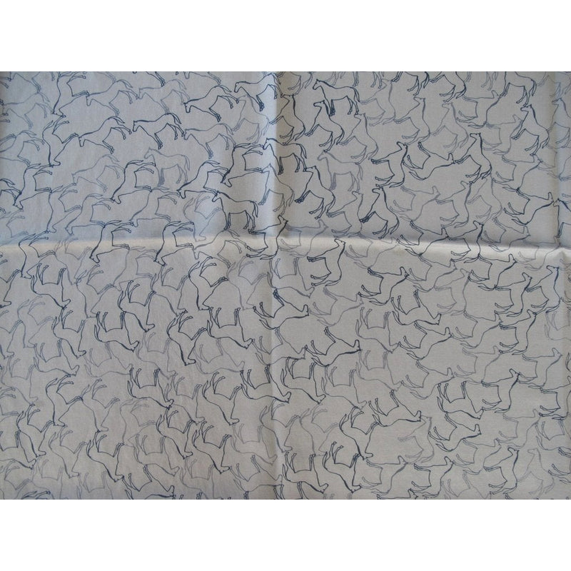 Hermes Grey Tampon Equestre Unisex Cotton/Silk Scarf 100, New! - poupishop