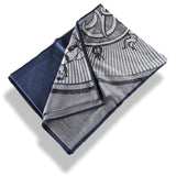 Hermes Gris Chine /Black/Blue DOUBLE JEU SUITE ET MANQUE MUFFLER 70% Cashmere Stole, BNWT! - poupishop