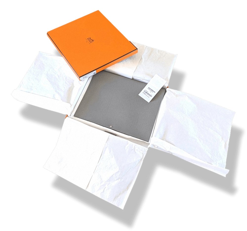 Hermes Gris Mouette Togo Calfskin ULYSSE GM NoteBook Cover, NWTIB! - poupishop