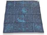 Hermes Gris/Tuquoise/Marine C'EST LA FETE by Daiske Nomura DOUBLE FACE Twill Scarf 90cm Rare, BNWT! - poupishop