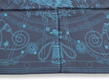 Hermes Gris/Tuquoise/Marine C'EST LA FETE by Daiske Nomura DOUBLE FACE Twill Scarf 90cm Rare, BNWT! - poupishop