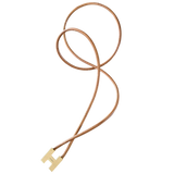 Hermes Rouge/Bleu/Vert Enamel "H" Leather Rope Necklace