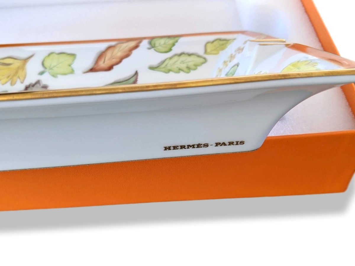 Hermes [H2] Rare Mangue HAND PAINTED TOURBILLON Limoges Porcelain Cigar Ashtray GM, BNWTIB! - poupishop