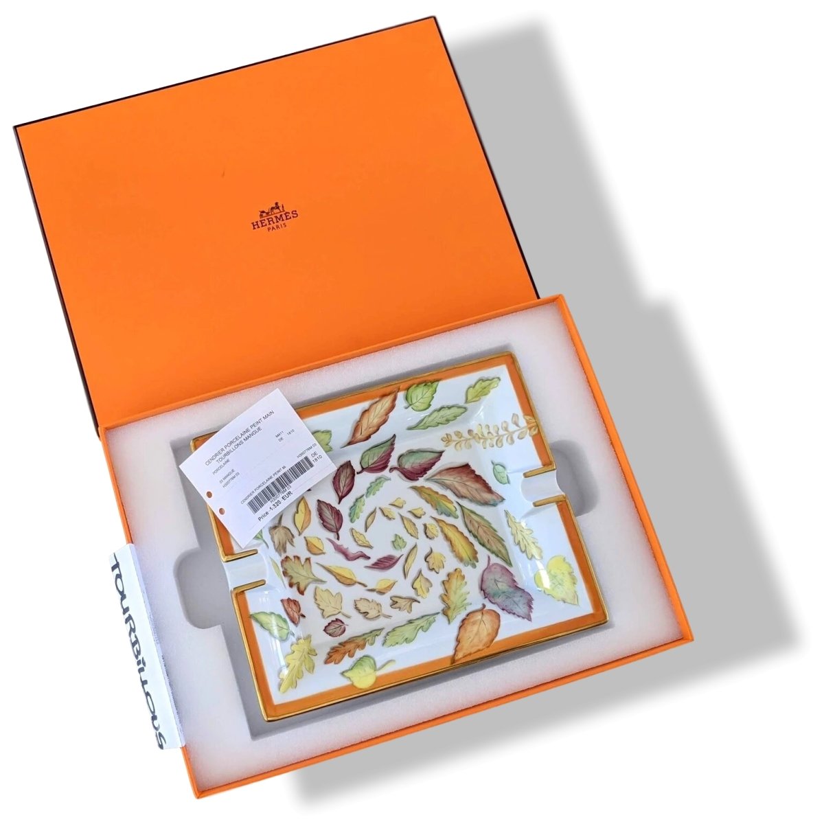 Hermes [H2] Rare Mangue HAND PAINTED TOURBILLON Limoges Porcelain Cigar Ashtray GM, BNWTIB! - poupishop
