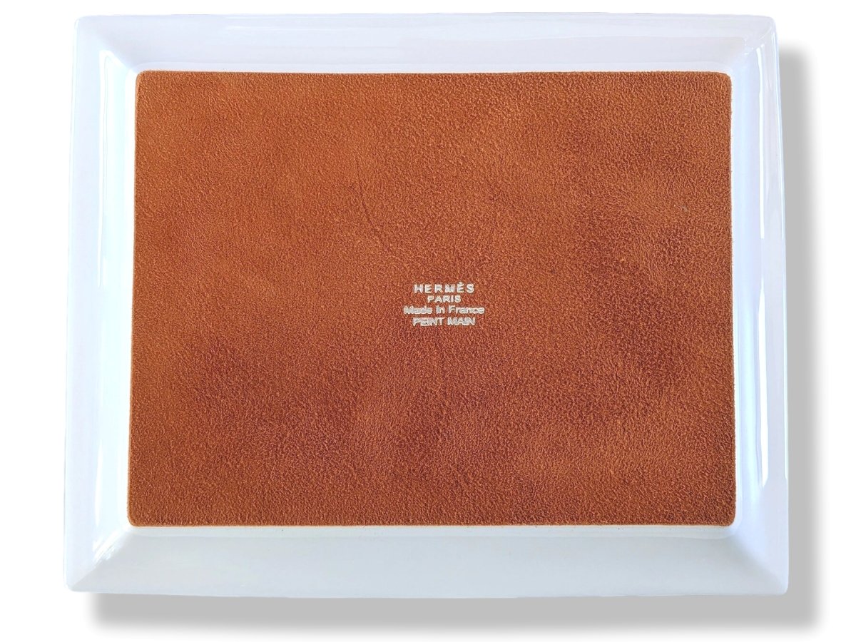 Hermes [H3] Home Rare Black Mango HAND PAINTED BRAZIL Limoges Porcelain Change Tray GM, Ret. €1400, BNWTIB! - poupishop