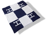 Hermes [H5] Home Navy/Ecru Wool/Cashmere AVALON Pillow REMOVABLE COVER GM Large model, New! - poupishop