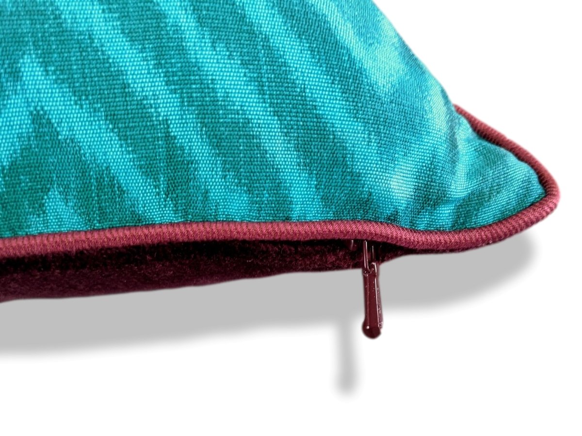 Hermes [H9] Green/Plum Shantung & Velour Cushion PILLOW Made in INDIA, Rare, New in Box! - poupishop