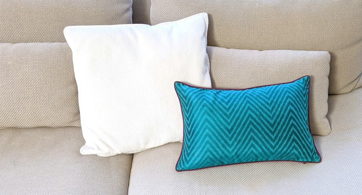 Hermes [H9] Green/Plum Shantung & Velour Cushion PILLOW Made in INDIA, Rare, New in Box! - poupishop
