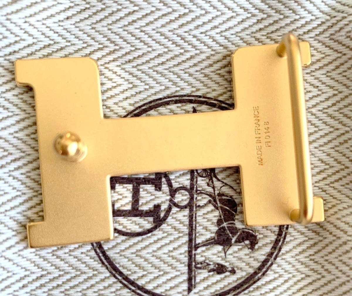 HERMES H Logo Constance Buckle Metal Yellow France HERMES Belt Constance Buckle H Reversible Black/Yellow Size 65 main image 3