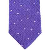 Hermes Violet/Rose "Heart" 100% Thick Silk Tie 8cm