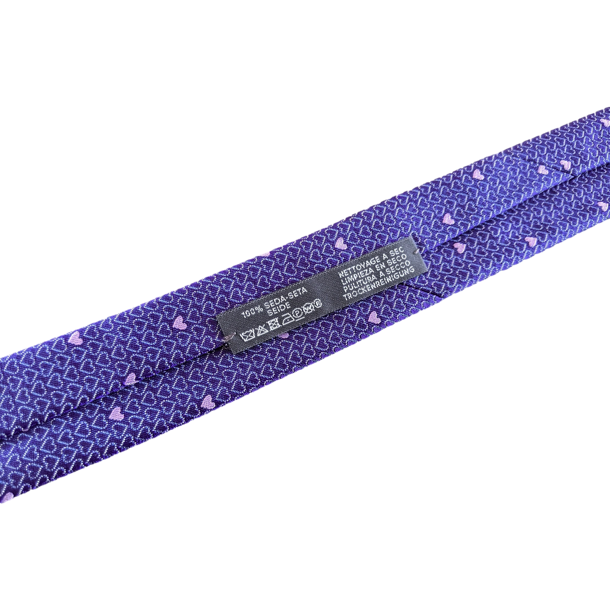 Hermes Violet/Rose "Heart" 100% Thick Silk Tie 8cm