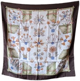 Produits Hermes 1994 "Herbier de Gavarnie" Jacquard Twill Scarf 90 x 90 cm