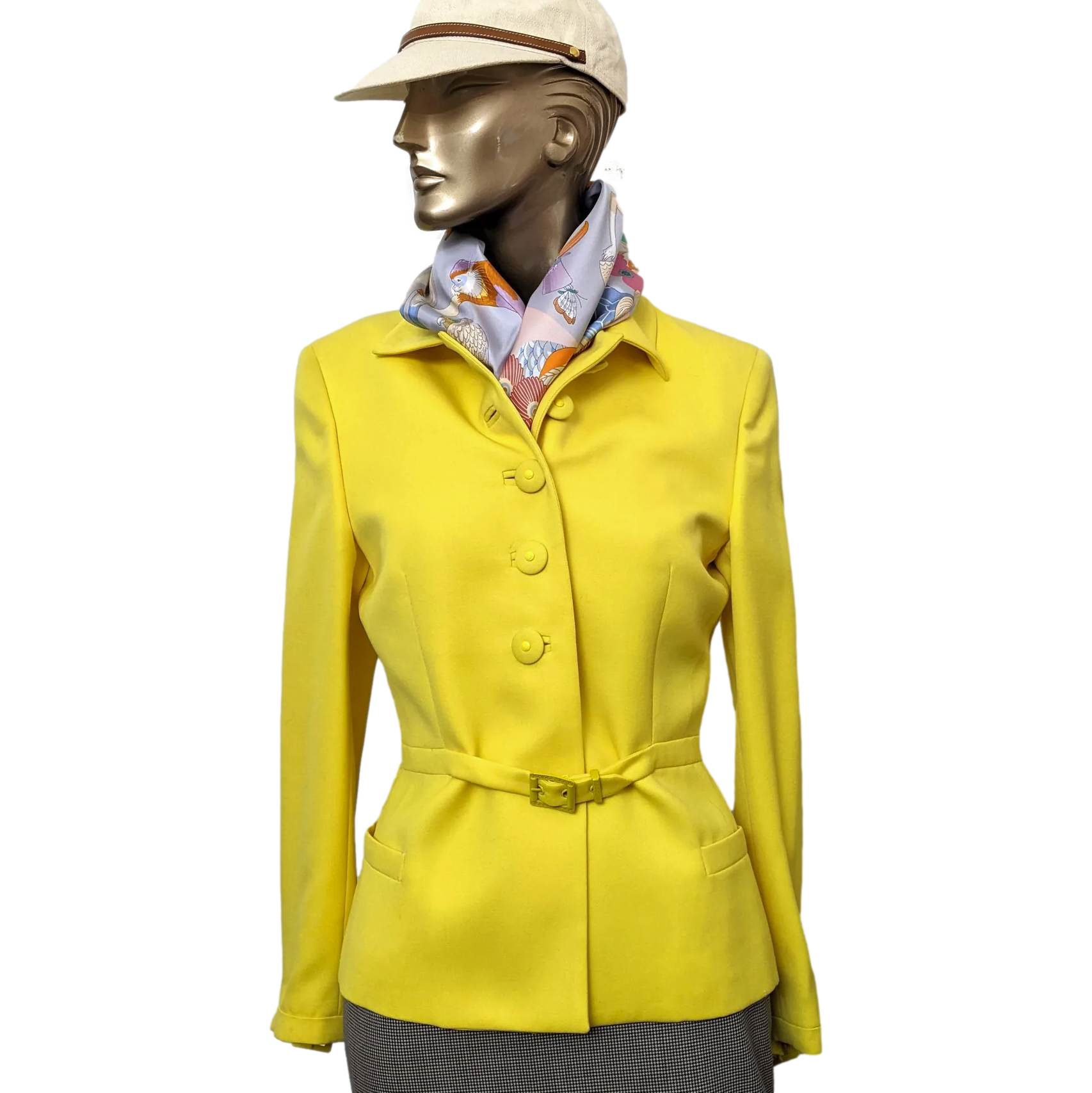 Produits Hermes [C211] Bleu Glacier/Rose "Hermes Story" by Jonathan Burton Twill Silk Carre 90cm