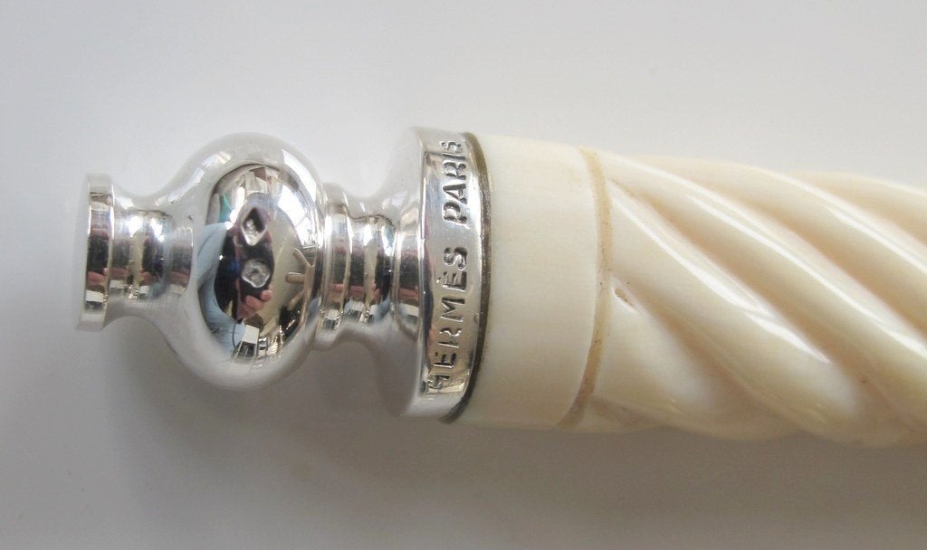Hermes Home 1950s Ag925 & Carved Ivory Phone Turn Dial - poupishop