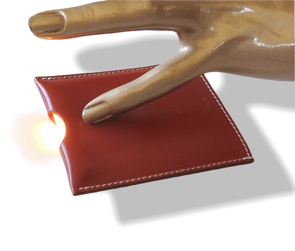 Hermes Home Brown Red Box Leather Pocket Light, NIB! - poupishop
