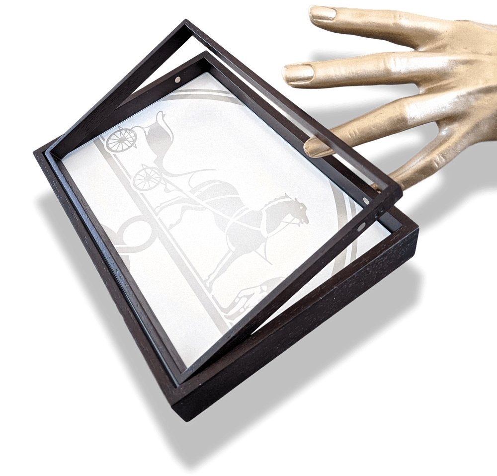 Hermes Home Double-Sided HORIZONTAL DESKTOP PHOTO FRAME in Solid Wood 21 x 15 cm, New! - poupishop