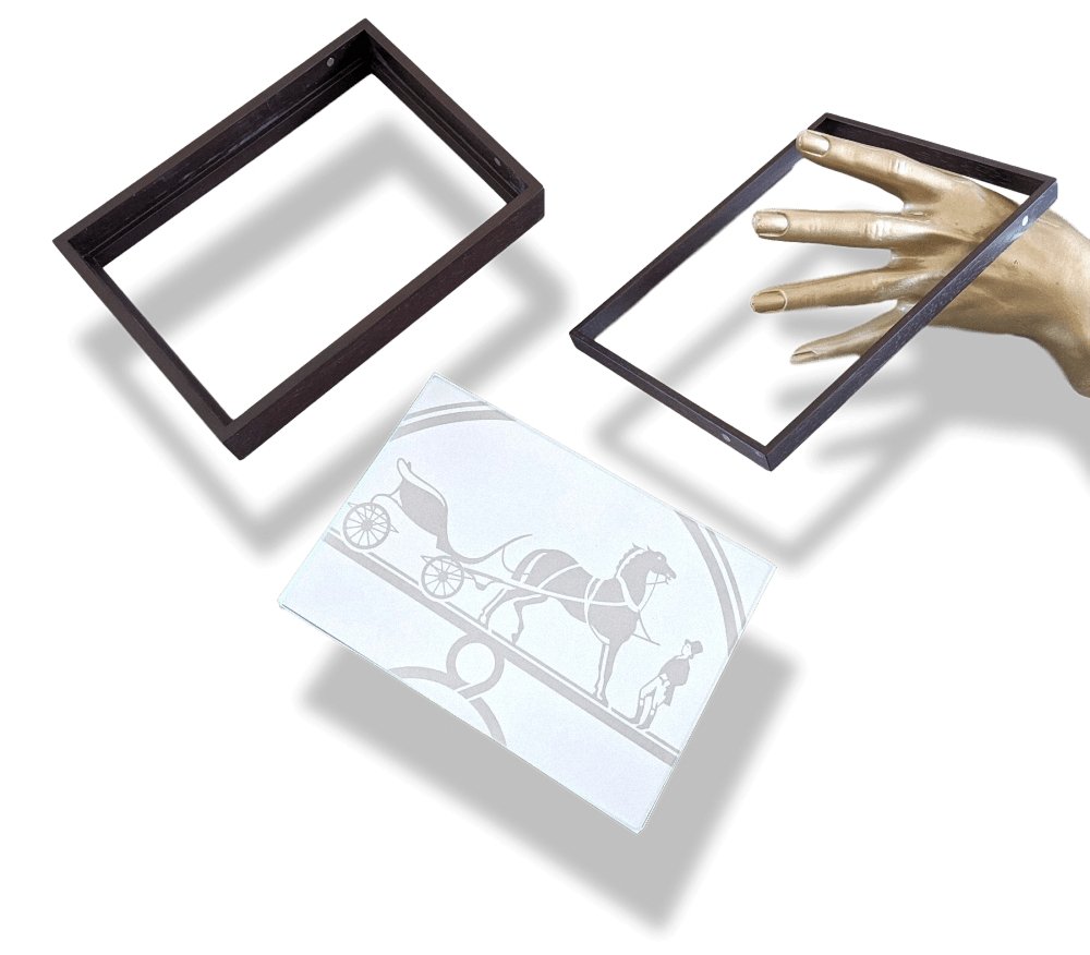 Hermes Home Double-Sided HORIZONTAL DESKTOP PHOTO FRAME in Solid Wood 21 x 15 cm, New! - poupishop