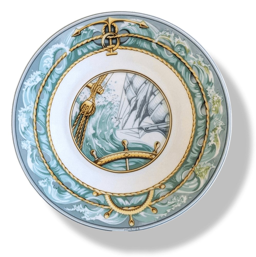 Hermes Home Green White Porcelain of Limoges PATCHWORK Set of 1 Coffee Cup & Saucer, BNWTIB!! - poupishop