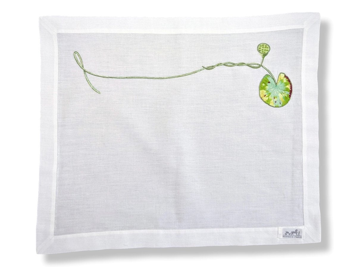 Hermes Home White Embroidered CAPUCINE Set de Table 3 x 1 Pc, Box! - poupishop