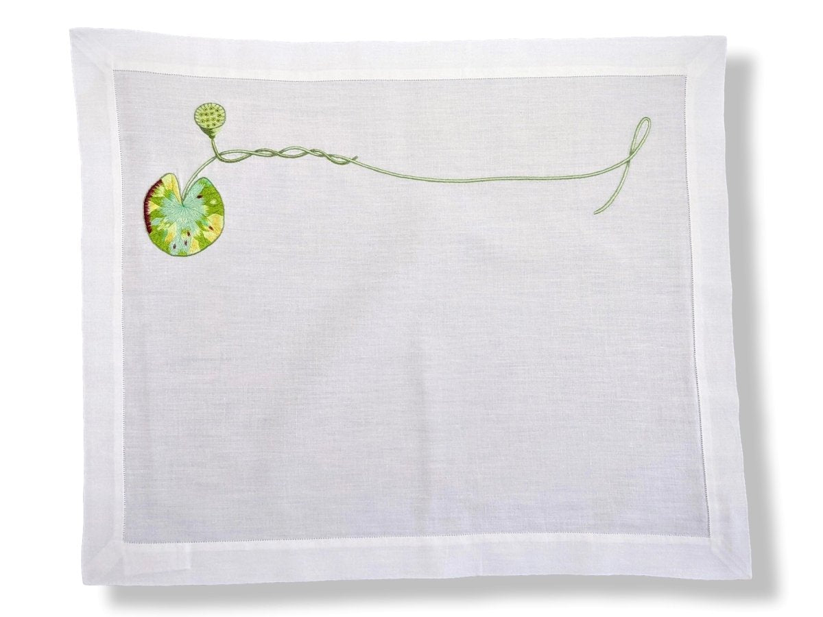 Hermes Home White Embroidered CAPUCINE Set de Table 3 x 1 Pc, Box! - poupishop