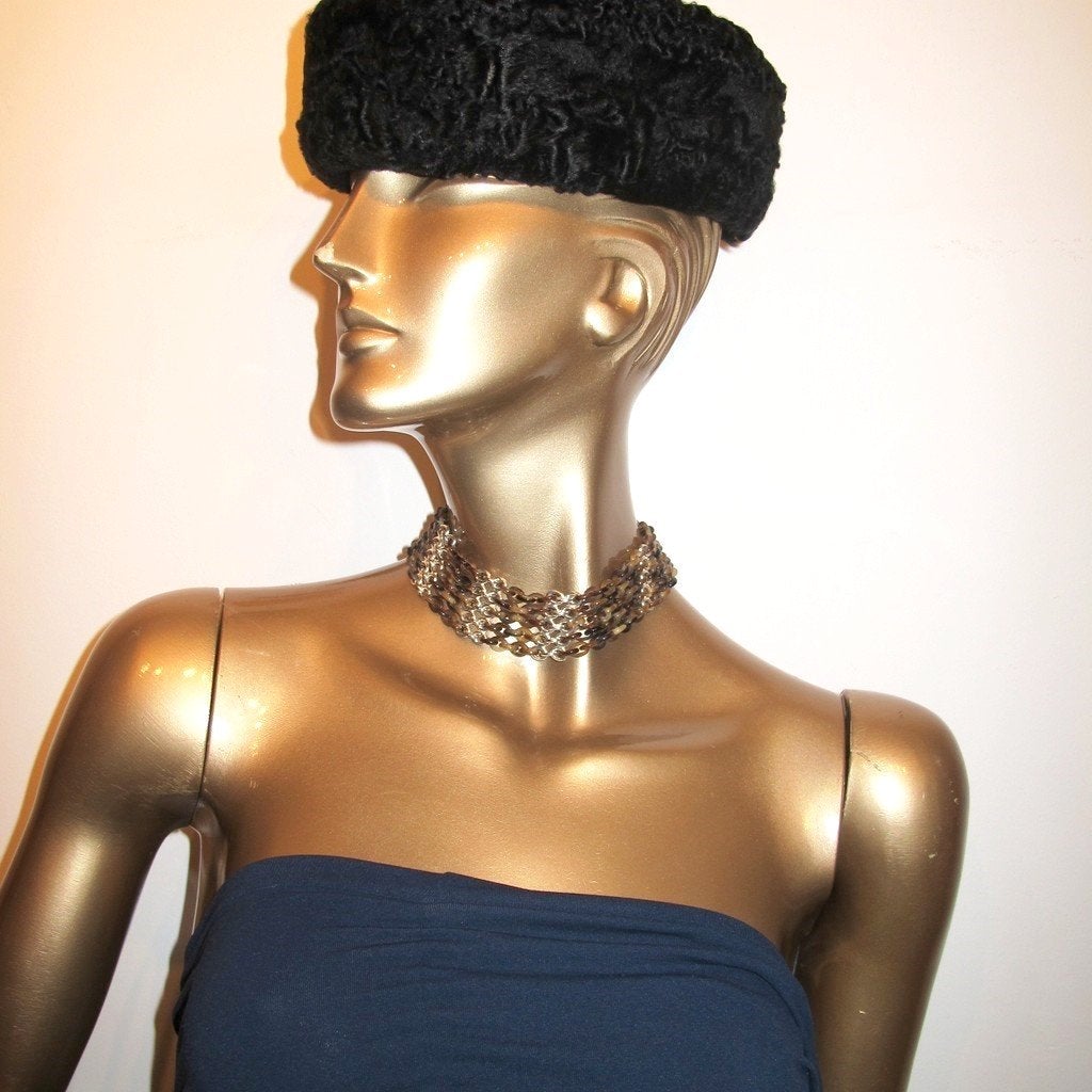Hermes Horn & Silver Links Ras de Cou Necklace, NIB! - poupishop