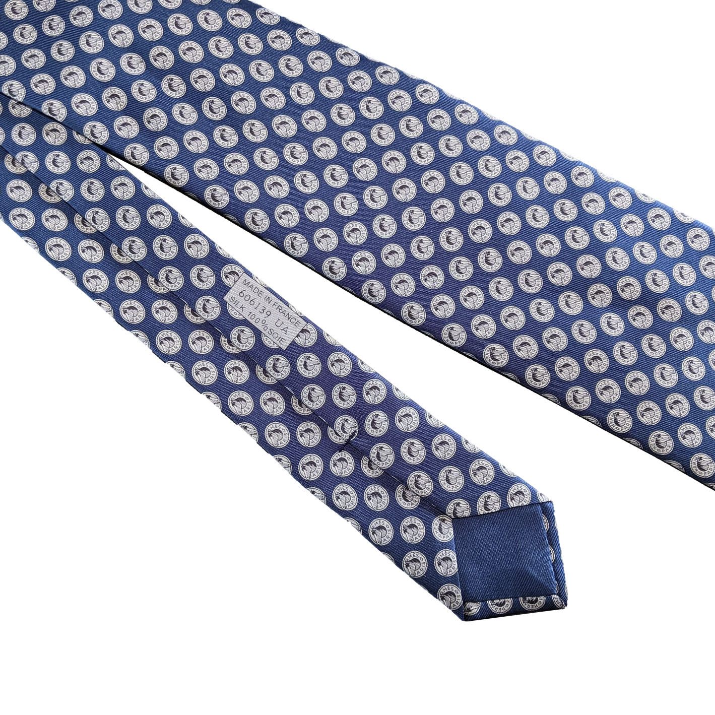 Hermes Bleu "Horse Head" Tie 8 cm