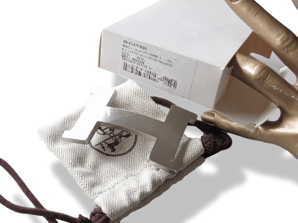 Hermes Huge Brushed Acier Belt Buckle Constance 42mm, New in Pouch! - poupishop
