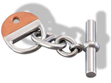 Hermes Huge Brushed Metal/Barenia Chaine d'Ancre Bag Charm Key Ring KeyRings - poupishop