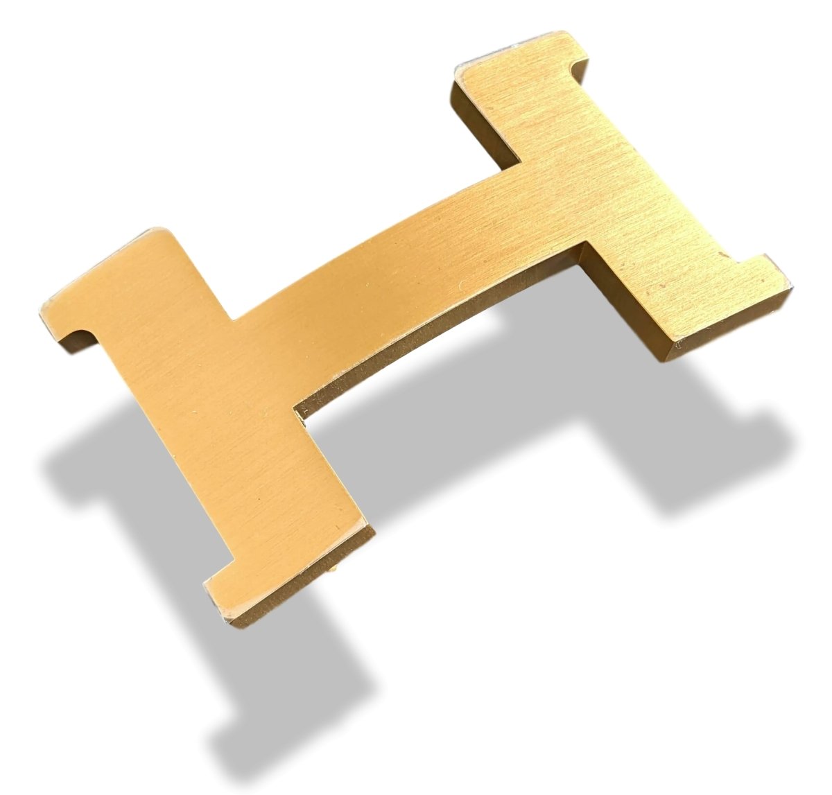 Hermes Huge Brushed Plated Gold Belt Buckle CONSTANCE 42 mm, New with Pouch! - poupishop