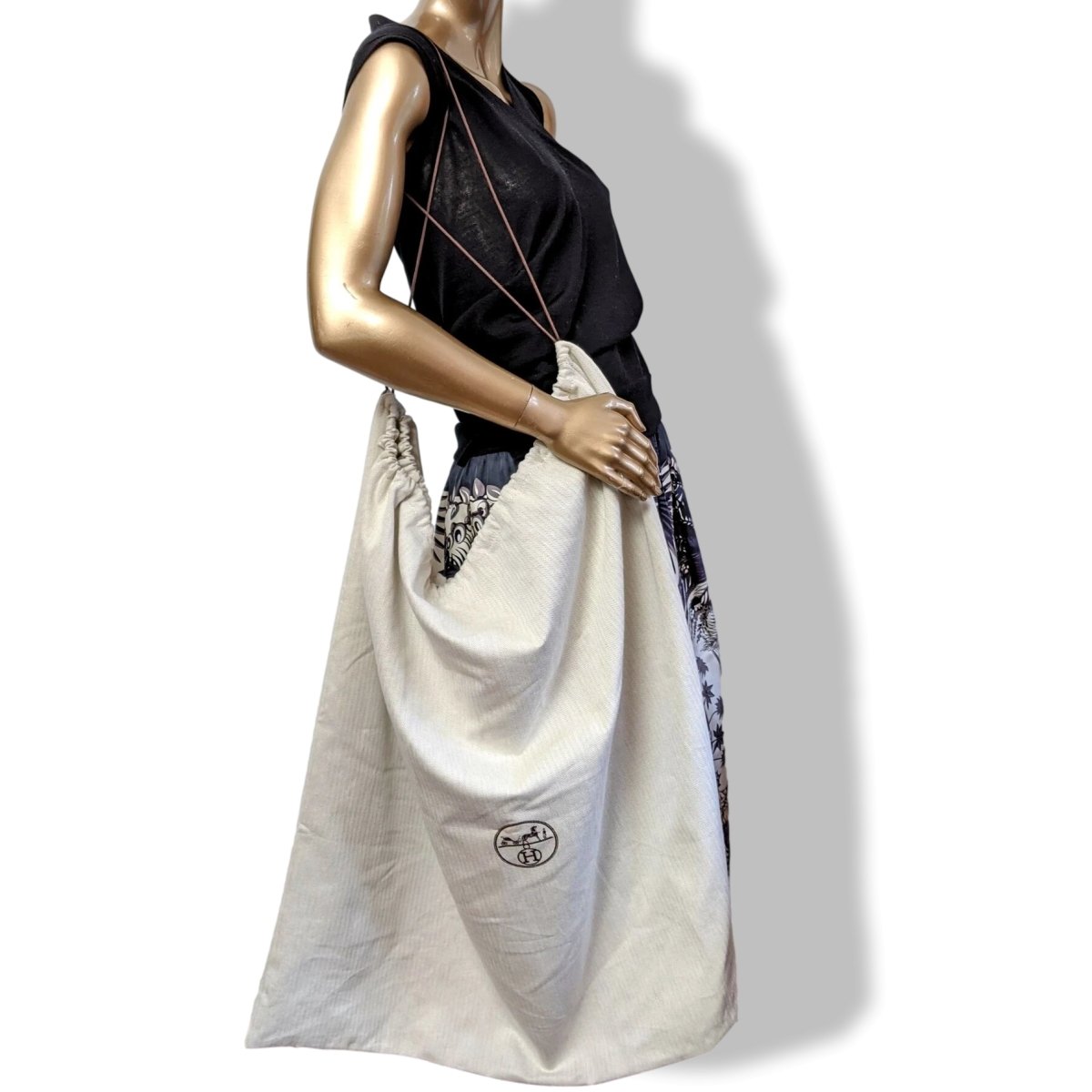 Hermes Huge DUSTBAG Chevron for Bag XXL 80 x 85 cm, New! - poupishop