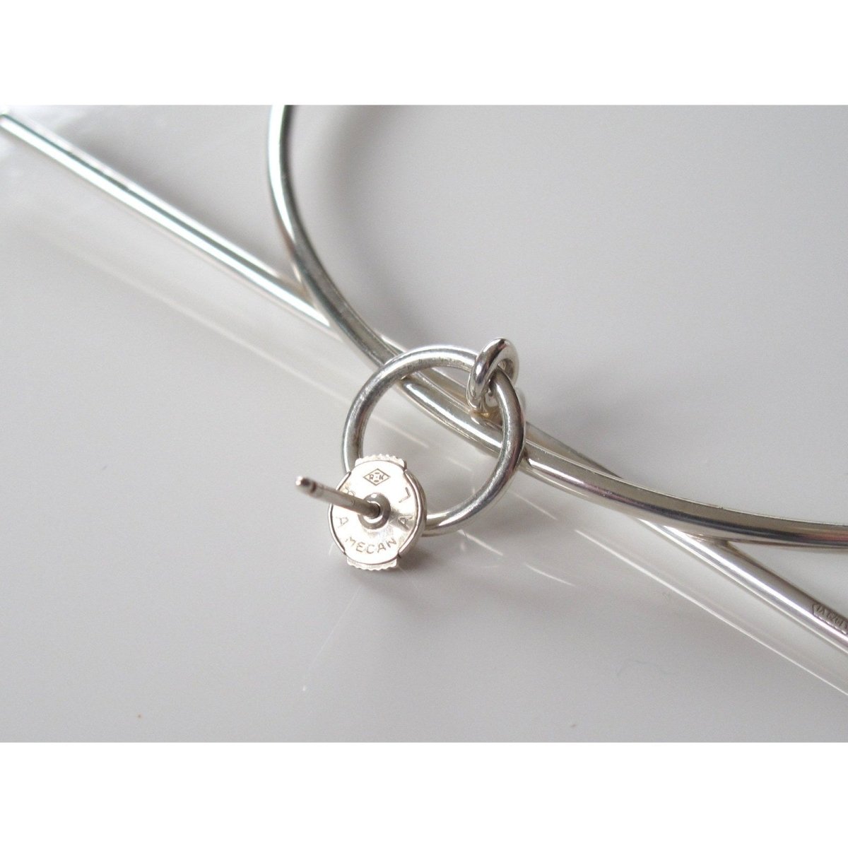 Hermes Huge pair of Creoles LOOP Pierced Earrings TGM, NIB! - poupishop