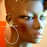 Hermes Huge pair of Creoles LOOP Pierced Earrings TGM, NIB! - poupishop