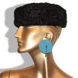 Hermes Huge White/Turquoise Leather Creole Earrings, NIB! - poupishop