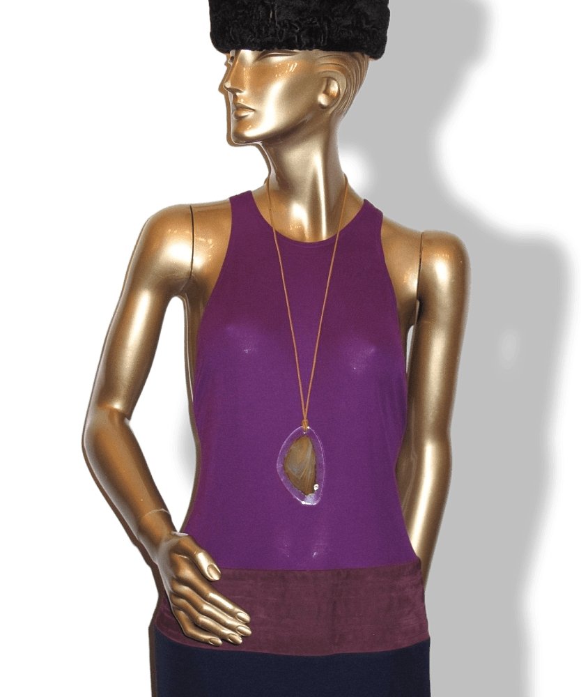 Hermes Incredible Agate Stone Mineral Huge Pendant with Leather Cord, New in Pochette! - poupishop