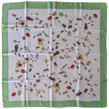 Hermes 1958 Amande/Multi "Insectes" Insects by MME. La Torre Jacquard Twill Silk 90cm