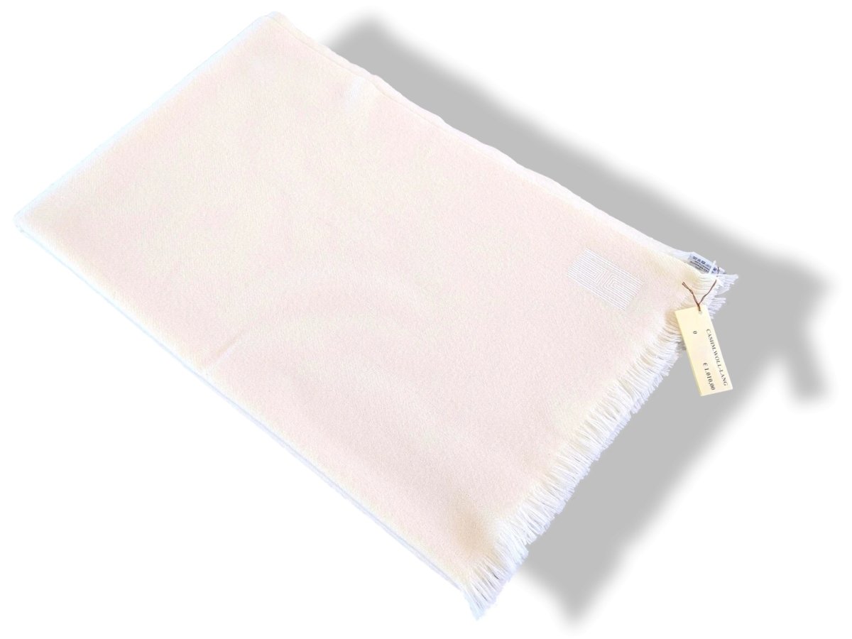 Hermes Ivoire ETOLE CACHEMIRE SOFT Fringed Stole 100% Cashmere 72 x 220 cm, BNEW! - poupishop