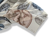 Hermes Ivory/Grey/Etoupe Chic Palette CONFETTIS D'EX LIBRIS Mousseline Silk Stole, New! - poupishop