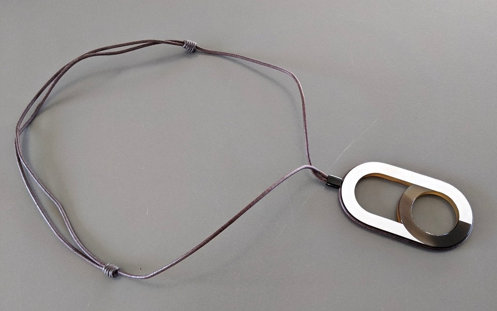Hermes [J02] Blanc Beton Laquered Horn VARIATION Pendant, BNIB! - poupishop
