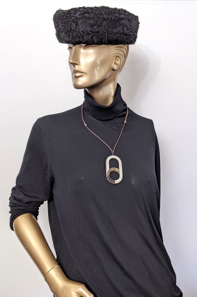 Hermes [J02] Blanc Beton Laquered Horn VARIATION Pendant, BNIB! - poupishop